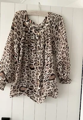 AJE LeCorsaire Top In Animal Print Fine Cotton • $60