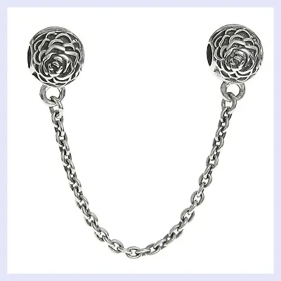 925 Sterling Silver Rose Clip Stop Safety Chain Bead For European Charm Bracelet • $24.98