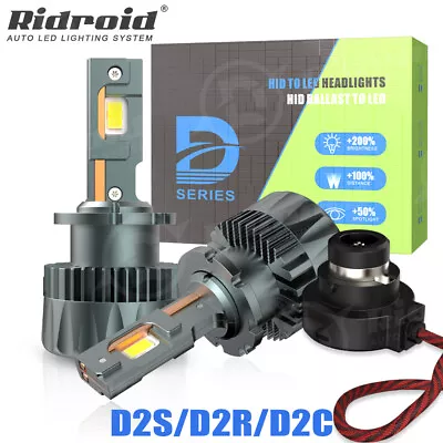 2x RIDROID 80W D2S D2R LED Headlight Bulbs 6500K White Replace Xenon HID Lamps • $39.89