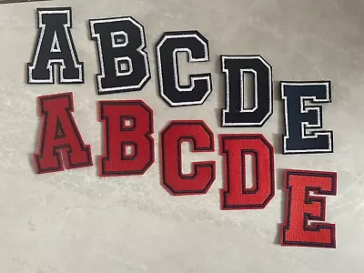 £1.50 • Buy Patch Iron-on Letter Tags ,name,initial, Dark Navy Or Red