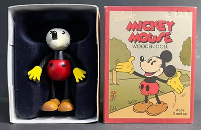 Vintage Disney Schylling Toys Mickey Retro Wooden Doll With Box • $27.95