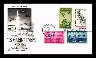 Dr Jim Stamps Us Cover Marine Corps Reserve 50th Anniversary Fdc Multi Franked • $2.35