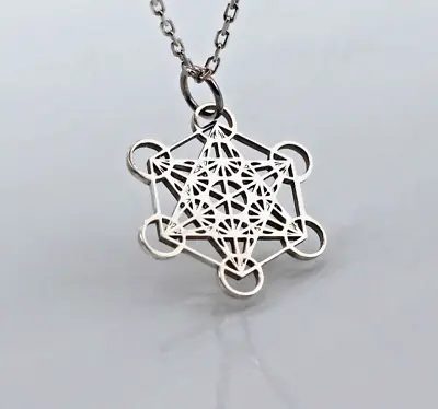 Metatron Symbol 925 Sterling Silver Necklace - Minimal Metatron Pendant • $100