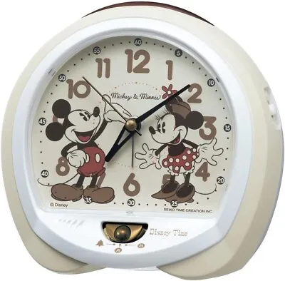 SEIKO FD483C Disney Mickey Minnie Talking Bell Sound Alarm Clock Ivory Japanese • $82.77