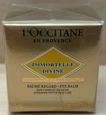 SEALED NIB L'OCCITANE EN PROVENCE Immortelle Divine Eye Balm 0.5 Oz RETAILS $89 • $59.99