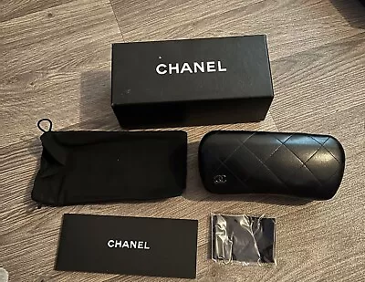 Large Quilted Black Clam Shell Glasses Case • £24