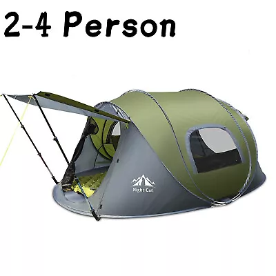 Auto Instant Pop Up Tent Camping 2-4 Man Shelter Hiking Fishing Shade Outdoor AU • $149.99