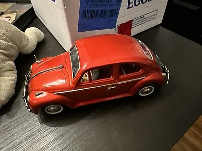 Vintage 1960s RED 10” Bandai Bump & Go Volkswagen Sedan Beetle VW Tin Bug  • $399