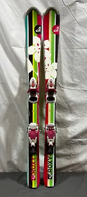 Roxy 110cm Girls All-Mountain Skis Roxy DIN 4.5 Bindings CLEAN Fast Shipping • $79.95