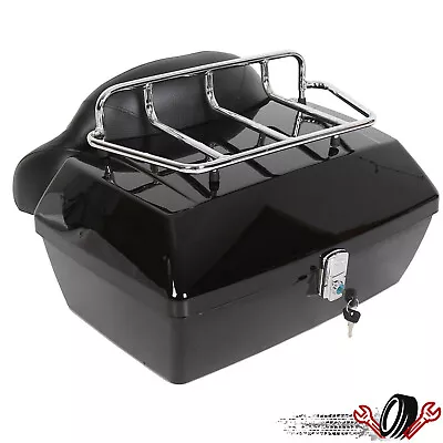 Black Tour Trunk Pack For Harley Softail Dyna Electra Glide Road King Touring • $89