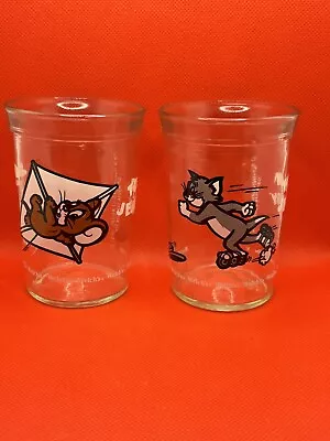 5 Vintage Welch's Jelly Jars Tom And Jerry Glasses From The 1990's. • $21.50