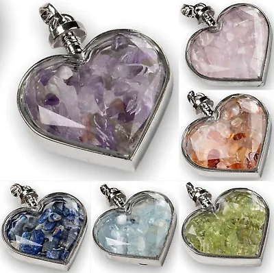 £6.89 • Buy Chakra Gemstone Necklace Pendant Healing Natural Crystal Heart Jewellery Reiki