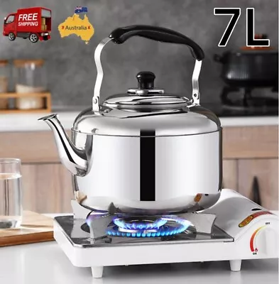 Whistling Water Kettle Stainless Steel Gas Bottom 7L Large Capacity Household AU • $44.29