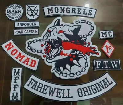 Mongrels Nomad Farewell Road Captain MC Patches Set For Biker Jacket Vests • $36.99