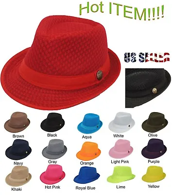 $16.25 • Buy Light Weight Mesh Fedora Hat Soft Cool Summer Classic Trilby COOL MESH