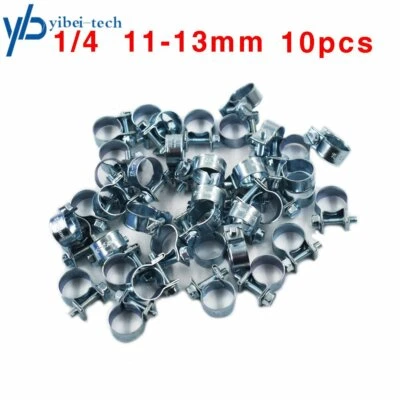 $5.77 • Buy 10 Pcs 1/4  Fuel Injection Gas Line Hose Clamps Clip Pipe Auto Vacuum Coolant