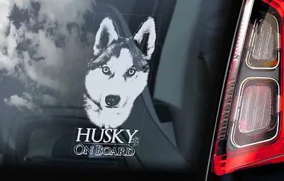 £3.50 • Buy SIBERIAN HUSKY Car Sticker, Huskie Sled Dog Window Sign Bumper Decal Gift - V03