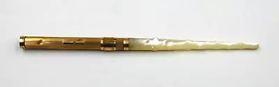 Vintage Mabie Todd & Co Gold Plated Fountain Pen W/ Mother Of Pearl Handle • $99.99