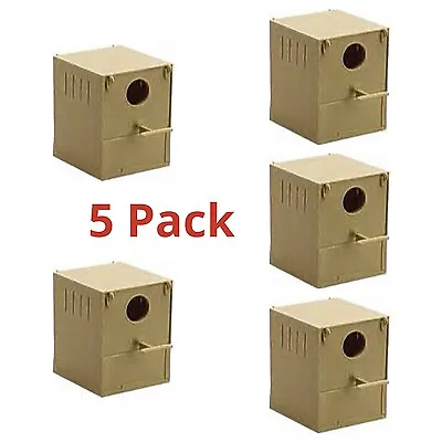 £23.95 • Buy 5 X Budgie Nest Box Plastic With Perch & Hooks To Front & Rear Aviary Cage Boxes