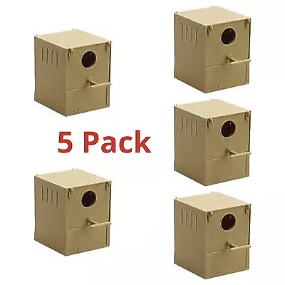 5 X Budgie Nest Box Plastic With Perch & Hooks To Front & Rear Aviary Cage Boxes • £24.45