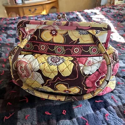 VERA BRADLEY  Alice  Buttercup Pattern Kiss-Lock Purse EUC • $20