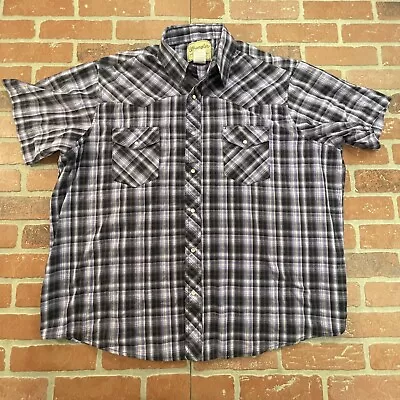 Wrangler Western Shirt Pearl Snap Short Sleeve  Sz 2xl Plaid • $15.95