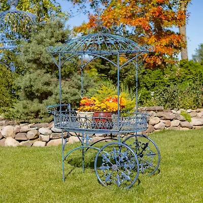 Large Parisian Flower Cart With Fleur-De-Lis Details  La Rochelle  • $1195.95