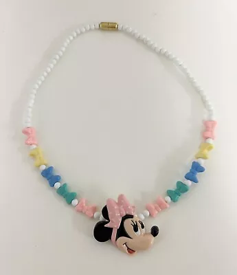 Vintage Minnie Mouse Disney Avon Bows Beaded Necklace Jewelry Kids 1980s 15  • $19.99