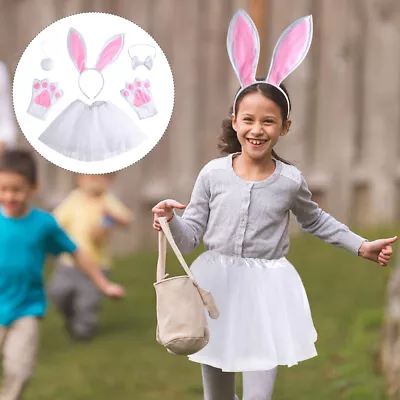 Bunny Costume Set For Kids With Headband Tutu Bow Tie Tail And Rabbit Ears • £12.79