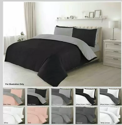 £9.45 • Buy Luxury Reversible Duvet Cover Quilt Cover Bedding Set Single Double King Size