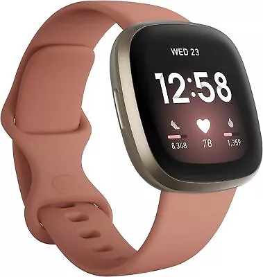 View Details Fitbit Versa 3 Health & Fitness Smartwatch, Pink Clay / Soft Gold *EXCELLENT* • 104.94£