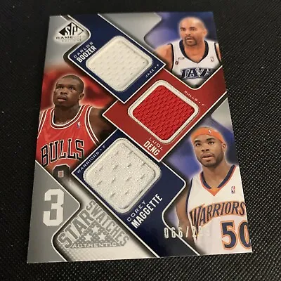 2009-10 SP Game Used Basketball Boozer-Deng-Maggette Triple Jersey Card NM • $12.99