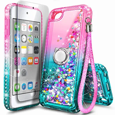 For IPod Touch 5th 6th 7th Case Glitter Ring Holder + Lanyard & Screen Protector • $9.98