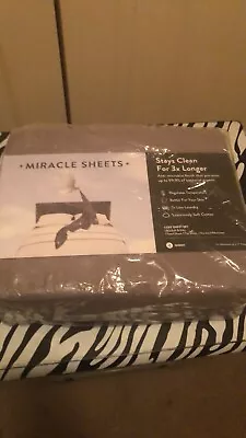 Miracle Sheets Queen Luxe Bed 4 Piece Set Thermoregulating Gray Brand New • $80