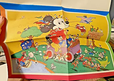 Vintage Walt Disney Mickey Mouse Wonderful World Of Fun Poster 1969 Pristine • $5.99