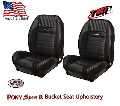 1964 - 66 Mustang Front Bucket Seat PONY  Sport R  Upholstery - Black By TMI • $1048.88