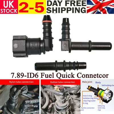 Reliable Car Fuel Line Quick Release Connector 7 89mm-ID6 Fuel Line Connectors • £7.74