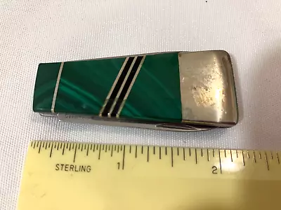 Malachite Money Clip Folding Pocket Knife • $189