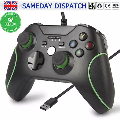 Wired Controller Gamepad For Microsoft Xbox One/One X One S W/ Audio Jack Black • £19.89