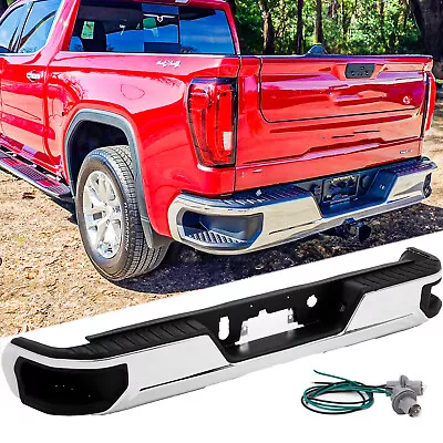 For 19-23 Chevy Silverado GMC Sierra Chrome Rear Bumper W/O Dual Exhaust W/OPark • $609.99