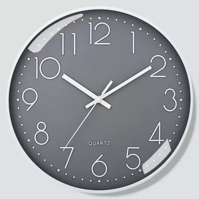 30cm Wall Clock Simple Bedroom Kitchen Clocks Quartz Sweep Movement Home Office • £10.90