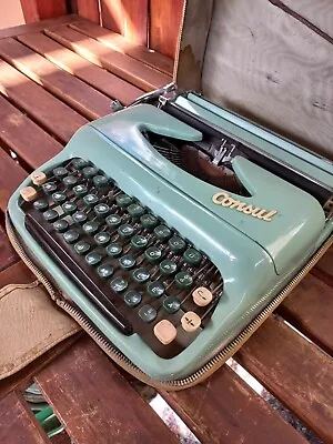 Consul Vintage Mint Green Green Typewriter In Good Condition • $399