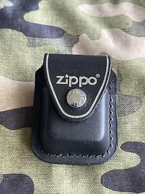 Zippo Lighter Black Leather Case Pouch W/Belt Clip • $20