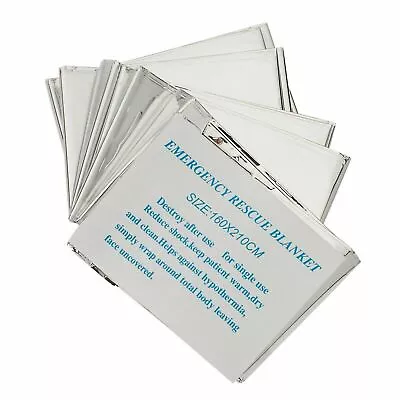 Emergency Mylar Thermal Blanket Foil Rescue Survival Blanket - SILVER • $4.99