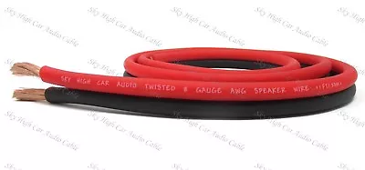 $26.49 • Buy 25 Ft TRUE 8 Gauge AWG RD/BK Sky High Car Audio Speaker Wire Car Home Audio