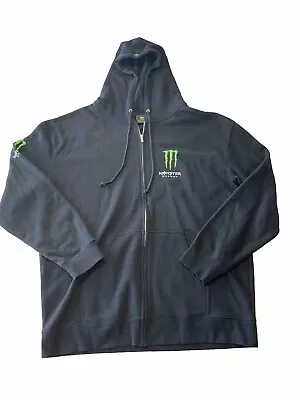 Monster Energy Full Zip Up Hoodie Monster Tag Size 2XL XXL Unleash The Beast New • $55.24