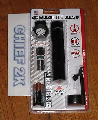 Maglite XL50 TAC PACK LED Flashlight AAA Cell Adjustable Torch Mag 200 LUMEN • $50.88