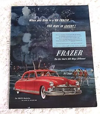 Vintage 1949 Kaiser Frazer Manhattan Automobile Print Ad  • $7.49