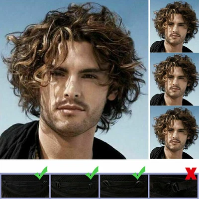 £8.87 • Buy Handsome Men Short Curly Hair Wig Male Real Natural Synthetic Full Wig Cosplay.