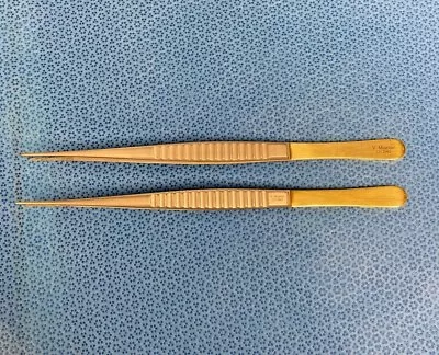 Pair Of V. Mueller CH5940 Cooley Vascular Tissue Forceps1mm Bite L:8  Surgical • $52.80